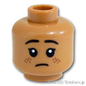 LEGO® パーツ 6378044 ミニフィグ デュアルヘッド - そばかすのスマイル / 考え中の顔：[Md,Nougat / ミディアムヌガー] 3626pb2992-137 