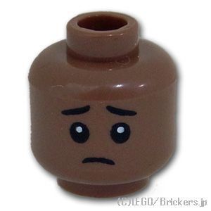 LEGO® パーツ 6382551 ミニフィグ デュアルヘッド - 半開きの口の笑顔 / 困った顔：[Md,Brown / ミディアムブラウン ] 3626pb2993-240 