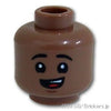 ミニフィグ デュアルヘッド - 半開きの口の笑顔 / 困った顔：[Md,Brown / ミディアムブラウン ]