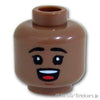 ミニフィグ デュアルヘッド - 満面の笑顔 / 怪訝な顔：[Md,Brown / ミディアムブラウン ]