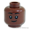 ミニフィグ デュアルヘッド - すましたスマイル / 怪訝な顔：[Reddish Brown / ブラウン]