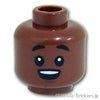 ミニフィグ デュアルヘッド - 弾ける笑顔 / 困りきった顔：[Reddish Brown / ブラウン]