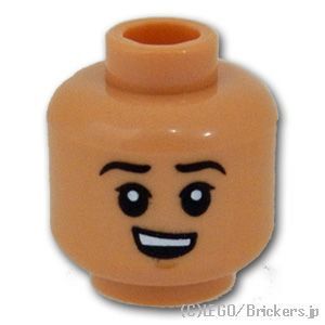 LEGO® パーツ 6381950 ミニフィグ デュアルヘッド - メガネスマイル / 元気な笑顔：[Nougat / ヌガー] 3626pb2999-018 
