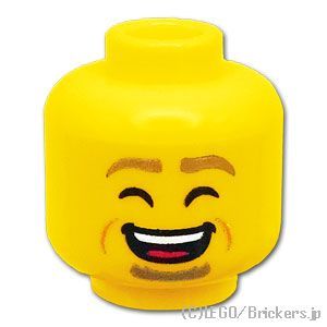 LEGO® パーツ 6384570 ミニフィグ デュアルヘッド - ヤギ髭のすましたおじさん / 大笑い：[Yellow / イエロー] 3626pb3002-024 