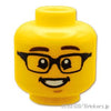 ミニフィグ ヘッド - 白い歯の笑顔：[Yellow / イエロー]