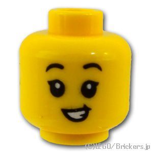 LEGO® パーツ 6317702 ミニフィグ デュアルヘッド - サングラスの笑顔 / 子供の笑顔：[Yellow / イエロー] 3626pb3083-024 