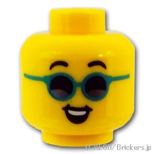 LEGO® パーツ 6317702 ミニフィグ デュアルヘッド - サングラスの笑顔 / 子供の笑顔：[Yellow / イエロー] 3626pb3083-024 