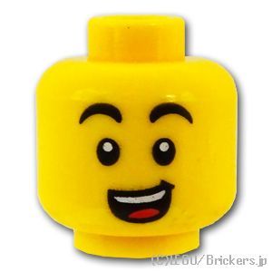 LEGO® パーツ 6317298 ミニフィグ デュアルヘッド - 平常心な表情 / 恐怖を感じる表情：[Yellow / イエロー] 3626pb3084-024 