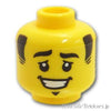 ミニフィグ ヘッド - 整えたモミアゲの笑顔：[Yellow / イエロー]