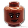 ミニフィグ デュアルヘッド - ニヤリ顔 / オープンマウスの笑顔：[Reddish Brown / ブラウン]