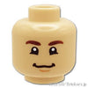 ミニフィグ デュアルヘッド - アヒル口のすまし顔 / 企みの笑顔：[Md,Tan / ミディアムタン ]