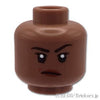 ミニフィグ デュアルヘッド - 片眉上げしかめっ面 / 和解の笑顔：[Md,Brown / ミディアムブラウン ]