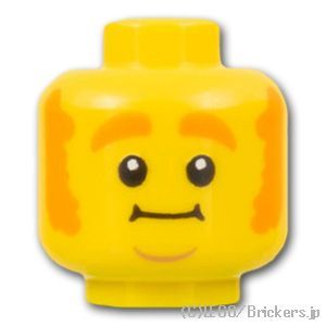 LEGO® パーツ 6415092 ミニフィグ デュアルヘッド - ふくよかな顔 / 社交的な笑顔：[Yellow / イエロー] 3626pb3177-024 