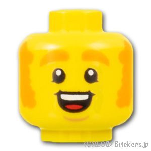 LEGO® パーツ 6415092 ミニフィグ デュアルヘッド - ふくよかな顔 / 社交的な笑顔：[Yellow / イエロー] 3626pb3177-024 