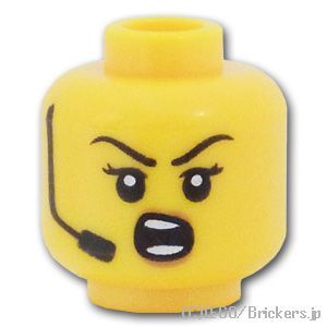 LEGO® パーツ 6415154 ミニフィグ デュアルヘッド - ヘッドセットの女性 / 激昂する女性：[Yellow / イエロー] 3626pb3178-024 