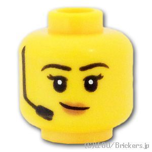 LEGO® パーツ 6415154 ミニフィグ デュアルヘッド - ヘッドセットの女性 / 激昂する女性：[Yellow / イエロー] 3626pb3178-024 