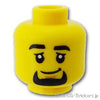 ミニフィグ ヘッド - 薄ら笑いの男性：[Yellow / イエロー]
