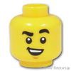 ミニフィグ デュアルヘッド - 肩眉毛を吊り上げた笑顔 / 舌を出したへとへと顔：[Yellow / イエロー]