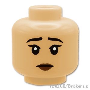 LEGO® パーツ 6435972 ミニフィグ デュアルヘッド - 口を開けた笑顔／悲しい顔：[Md,Tan / ミディアムタン ] 3626pb3240-371 