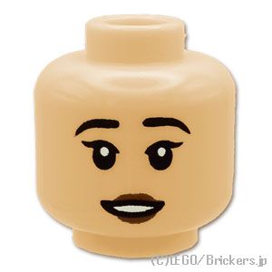 LEGO® パーツ 6435972 ミニフィグ デュアルヘッド - 口を開けた笑顔／悲しい顔：[Md,Tan / ミディアムタン ] 3626pb3240-371 