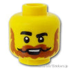 ミニフィグ ヘッド - フサフサのあごひげと口ひげ：[Yellow / イエロー]