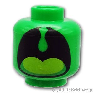 LEGO® パーツ 6434731 ミニフィグ デュアルヘッド - 目出し帽 / ドラゴン開いた口：[Bt,Green / ブライトグリーン] 3626pb3405-037 