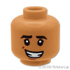 ミニフィグ デュアルヘッド - エクボの照れ笑い / 爽やか笑顔：[Md,Nougat / ミディアムヌガー]