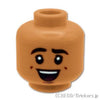 ミニフィグ デュアルヘッド - エクボの照れ笑い / 爽やか笑顔：[Md,Nougat / ミディアムヌガー]