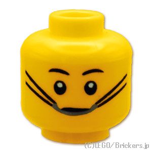 LEGO® パーツ 6434205 ミニフィグ デュアルヘッド - 銀色のブレースを付けたジェイデン/口を開けて眠るジェイデン：[Yellow / イエロー] 3626pb3448-024 