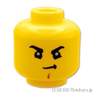 LEGO® パーツ 6434220 ミニフィグ デュアルヘッド - 気張った顔 / 口を開けた寝顔：[Yellow / イエロー] 3626pb3450-024 