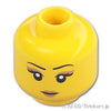 ミニフィグ デュアルヘッド - ピンクアイシャドーのすまし顔 / ティアラと笑顔：[Yellow / イエロー]
