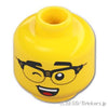 ミニフィグ デュアルヘッド - ハーフリムメガネの笑顔 / ウィンクスマイル：[Yellow / イエロー]