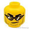 ミニフィグ ヘッド - サングラスと無精ひげのキメ顔：[Yellow / イエロー]