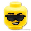 ミニフィグ ヘッド - ミラーサングラス：[Yellow / イエロー]
