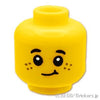 ミニフィグ デュアルヘッド - そばかすにえくぼの子供/そばかすに満面の笑みの子供：[Yellow / イエロー]