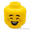 ミニフィグ デュアルヘッド - そばかすにえくぼの子供/そばかすに満面の笑みの子供：[Yellow / イエロー]