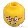ミニフィグ ヘッド - 赤丸メガネのドヤ顔：[Yellow / イエロー]