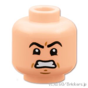 LEGO® パーツ 6554460 ミニフィグ デュアルヘッド - 口を開けた笑み/食いしばった顔：[Light Nougat / ライトヌガー] 3626pb3904-283 