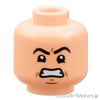 ミニフィグ デュアルヘッド - 口を開けた笑み/食いしばった顔：[Light Nougat / ライトヌガー]