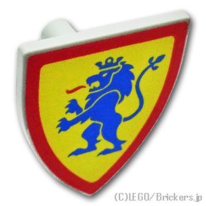 LEGO® パーツ 6428486 三角の盾 - ライオンの紋章/イエローバック：[Light Bluish Gray / グレー] 3846pb062-194