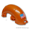 テクニック パネル カーマッドガード アーチ型 15 x 5 x 7 - アメリカ合衆国（USA）国旗柄 A面：[Dark Orange / ダークオレンジ]