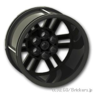 LEGO® パーツ 6257076 ホイール - 56 x 34 テクニック レーシング ミディアム オープンスポークス 6穴：[Black / ブラック] 49294-026 