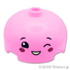 ラウンド ブロック 3 x 3 x 1 1/3 ドームトップ - ウィンクした顔：[Bright Pink / ブライトピンク]