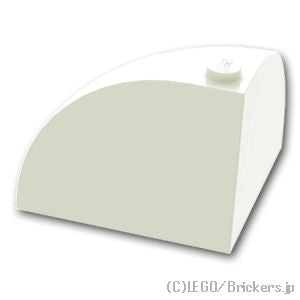 LEGO® パーツ 6337516 ラウンド コーナー ブロック 4 x 4 x 2 2/3 - ドームトップ：[White / ホワイト] 49612-001 