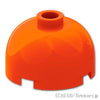 ブロック ラウンド 2 x 2 - ドームトップ：[Reddish Orange / レディッシュオレンジ ]