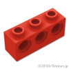 テクニック ブロック 1 x 3 - 穴3：[Red / レッド]