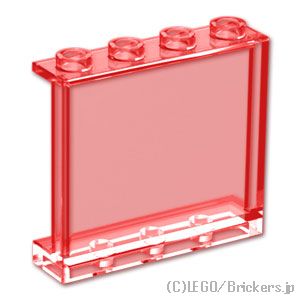 パネル 1 x 4 x 3 - サイドサポート：[Tr,Red / トランスレッド]