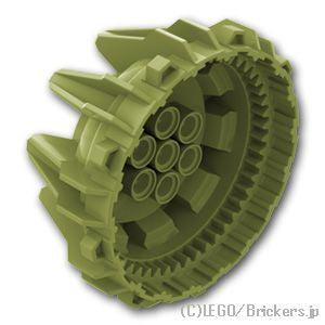 LEGO® パーツ 6016456 ハードホイール - スモールクリート＆フランジ：[Olive Green / オリーブグリーン] 64712-155 