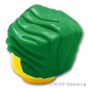LEGO® パーツ 4551249/4655389 ミニフィグ ヘア - オールバック：[Green / グリーン] 64798-028 