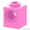 テクニック ブロック 1 x 1 - ピン穴：[Bright Pink / ブライトピンク]